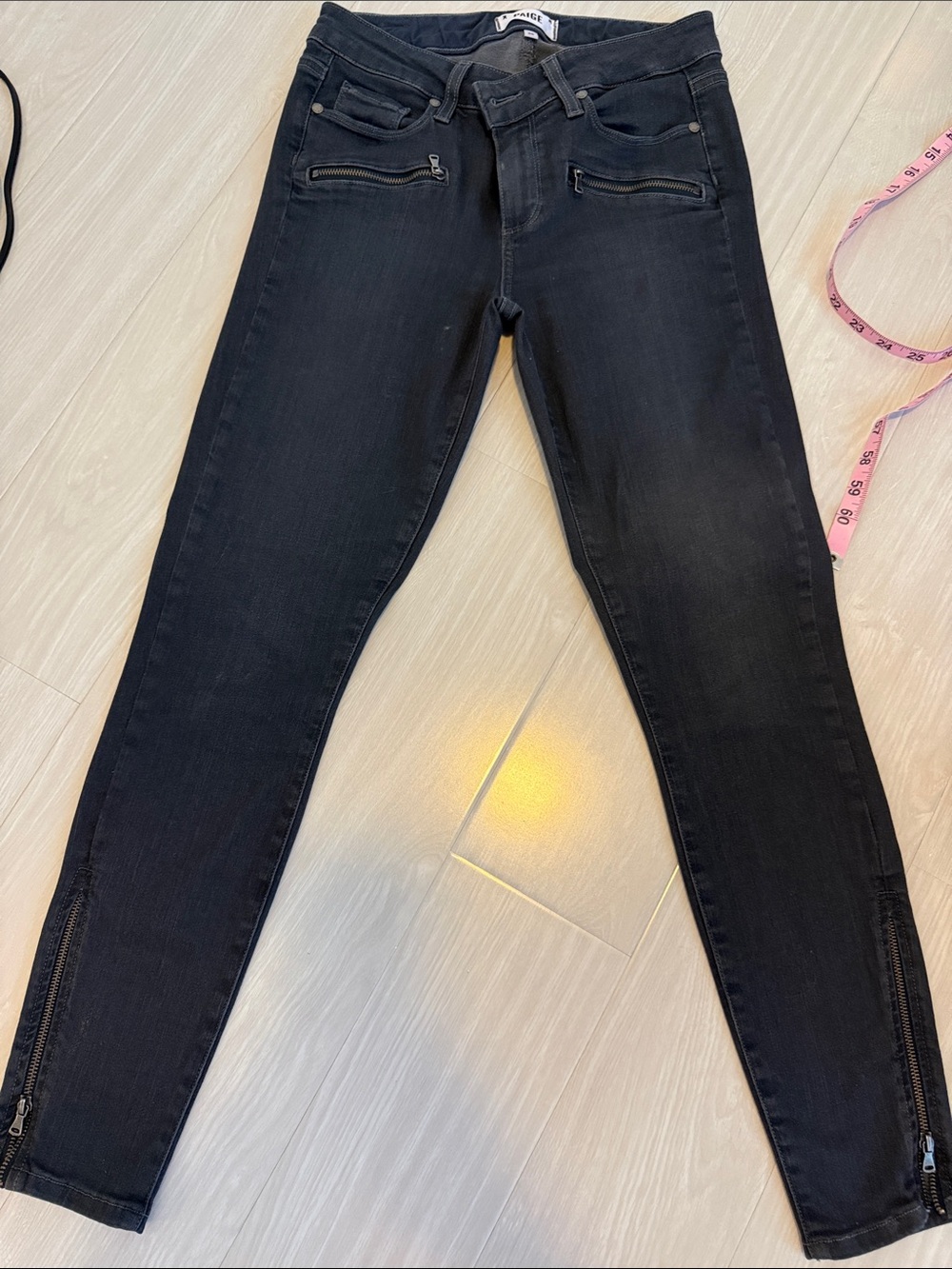 PAIGE Black Skinny Jeans with Ankle Zippers